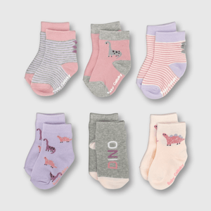 Medias de bebé niña 6 pack pink / rosado