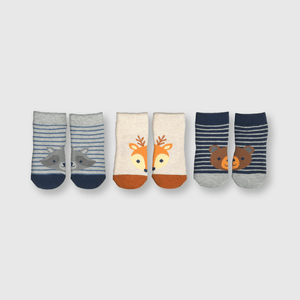 Medias de bebé niño 3 pack Gris melange