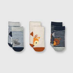Medias de bebé niño 3 pack Gris melange