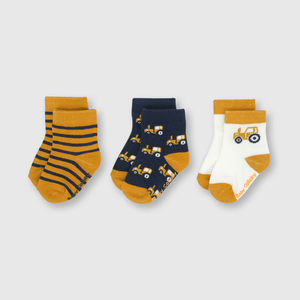 Medias de bebé niño 3 pack mostaza