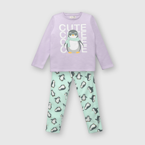 Pijama de niña de polar fleece aqua