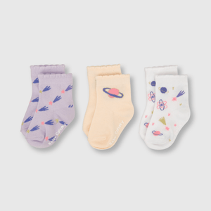 Medias de bebé niña 3 pack blanco / white