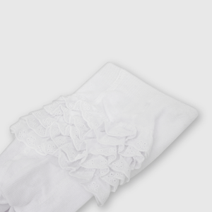 Panty ballerina de bebé niña unitaria blanco / white