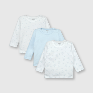 Camiseta de bebé niño 3 pack de algodón de bebe niño 3 pack de algodón celeste