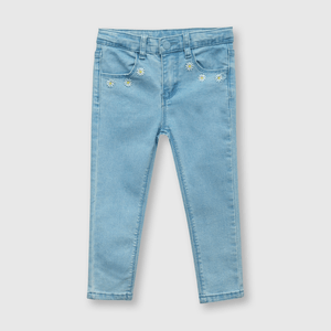 Jeans de bebé niña margaritas light denim