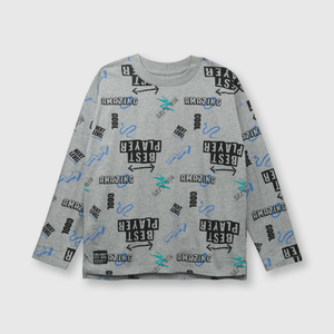 Polo de niño digital Gris melange