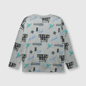 Polo de niño digital Gris melange
