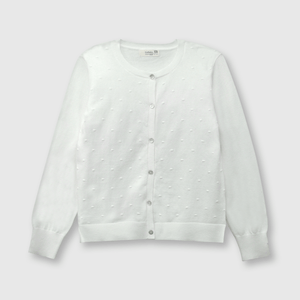 Chompa de niña delgado off white