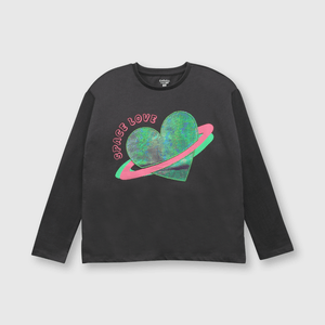 Polo de niña corazon de niña corazón marengo
