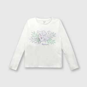 Polo de niña tigre off white