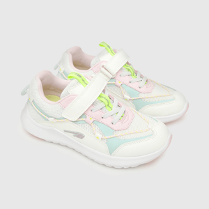 Zapatilla de niña deportiva reciclada blanco / white