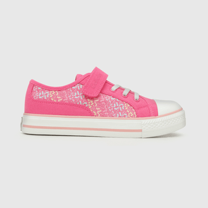 Zapatilla de niña urbana estampada fucsia