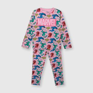 Pijama de niña marvel de algodón pink / rosado
