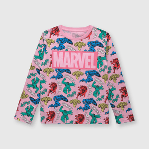 Pijama de niña marvel de algodón pink / rosado