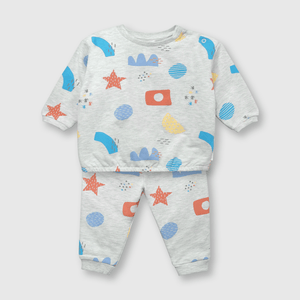 Conjunto de bebé niño manchas Gris melange
