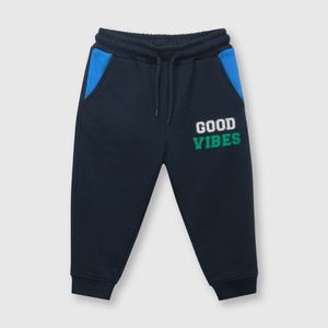 Pantalón buzo de bebé niño bloques navy