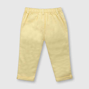 Pantalón de bebé niña gabardina amarillo