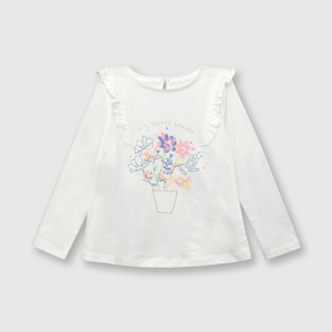 Polo de bebé niña flores de bebe niña flores off white