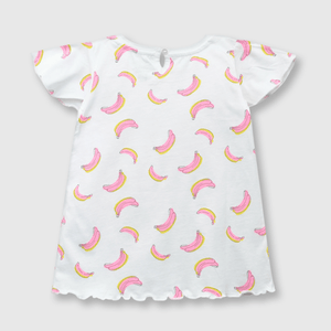 Polo de bebé niña platanos blanco / white