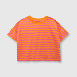 Polo de niña listada magenta