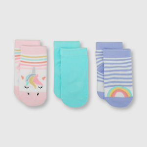 Medias de bebé niña 3 pack off white