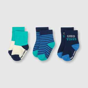 Medias de bebé niño 3 pack azul / blue