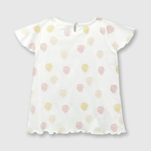 Polo de bebé niña elefante off white