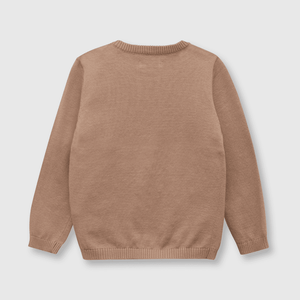 Sweater de bebé niño elefante cafe / brown