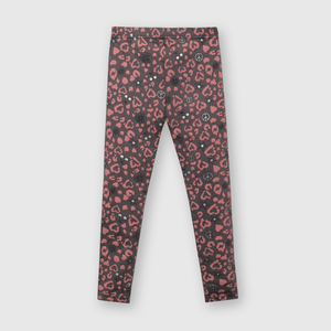 Leggings de niña estampada marengo