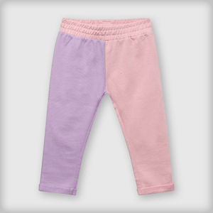 Pantalón buzo de bebé niña bloques violeta