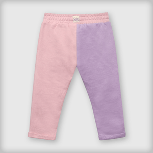Pantalón buzo de bebé niña bloques violeta