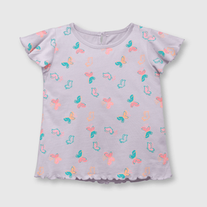 Polo de bebé niña mariposas lila