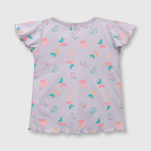 Polo de bebé niña mariposas lila
