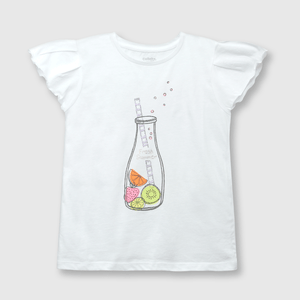 Polo de niña botella blanco / white