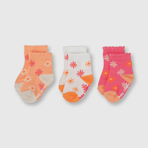 Medias de bebé niña 3 pack damasco