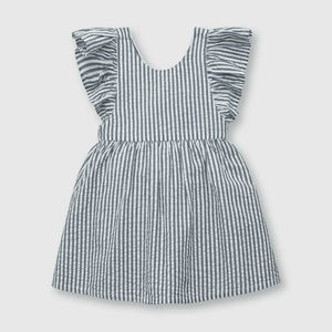 Vestido de bebé niña listado de bebe niña listado Denim