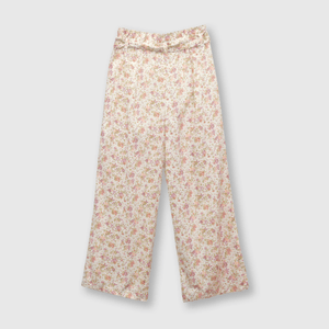 Pantalón de niña flores beige