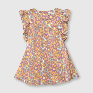 Vestido de bebé niña flores de bebe niña flores damasco
