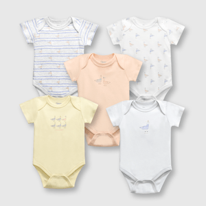 Pack bodies de bebé niño 5 pack Gris melange