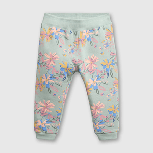 Pantalón buzo de buzo floreado menta