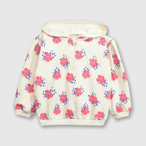 Polerón flores Crema