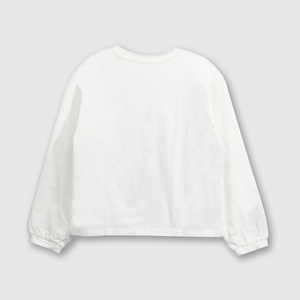 Polo de algodón niña retrato off white