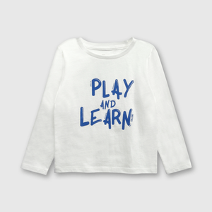 Polo ML de niño play and learn off white