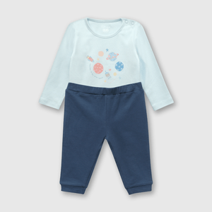 Conjunto Body/Pantalon Colección Niño celeste