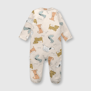 Enterizo de bebé niño perros beige