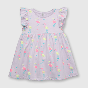 Vestido de bebé niña de algodón lila