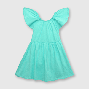 Vestido de niña algodón turquesa