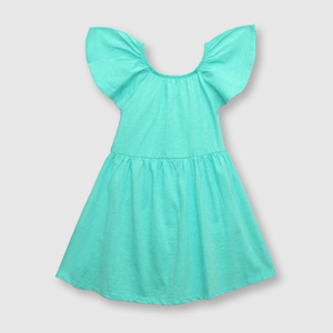 Vestido de niña algodón turquesa